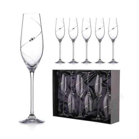 Silhouette kristály pezsgőspohár szett díszdobozban, 6db, 190ml