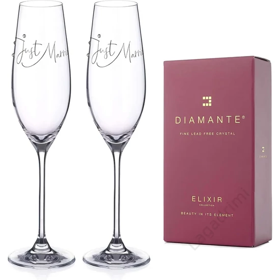 Platinum kristály Just Married pezsgőspohár szett díszdobozban, 2db, 190ml