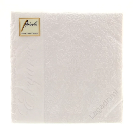 Ambiente papírszalvéta, 15 db, Elegance White, 33x33cm