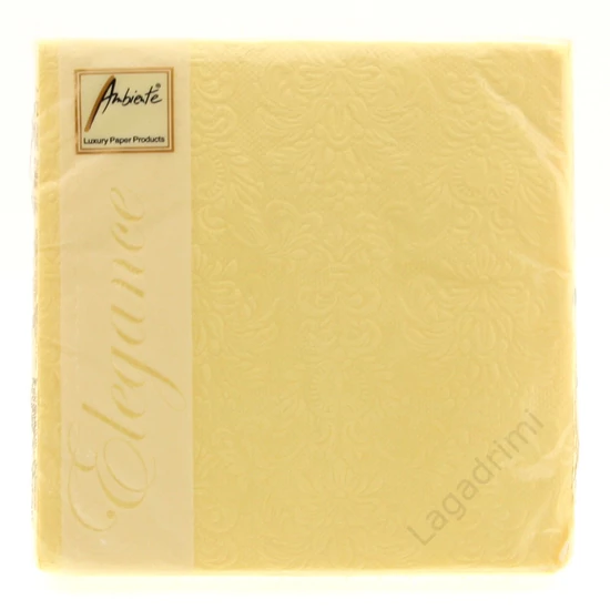 Ambiente papírszalvéta, 15 db - Elegance Light Yellow, 33x33cm