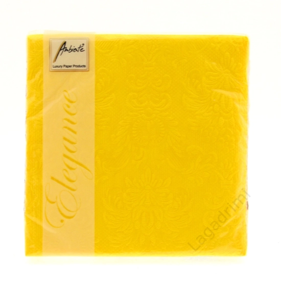 Ambiente papírszalvéta, 15 db, Elegance Yellow, 25x25cm