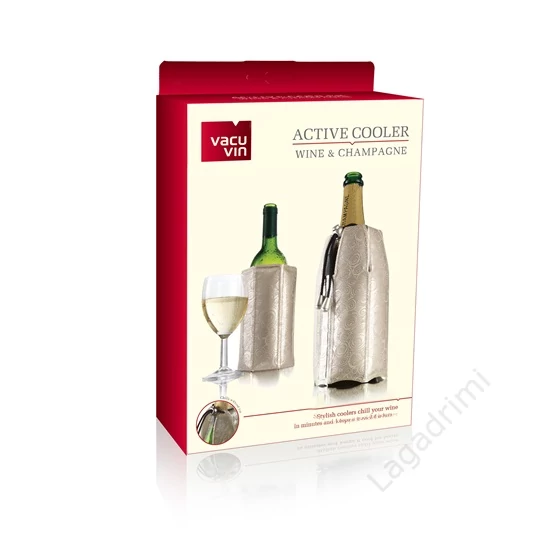 Bor és pezsgőhűtő mandzsetta szett, platinum  - Vacu Vin