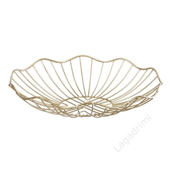 Gyümölcstál fém, arany, 32cm