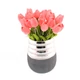 Tulipán szálas művirág, 32cm,  Halvány rózsaszín