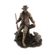 Vadász, bronz hatású polyresin szobor, 15x18x13cm