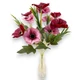 Szellőrózsa csokor, művirág, bordó és pink, 30cm