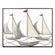 Fém faldekoráció, vitorlások, 69x53cm