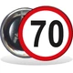 Sebességkorlátozó kitűző 70