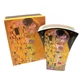 Gustav Klimt váza, The Kiss, Csók, díszdobozos, fekete alapszínnel, 14,5x20x6cm