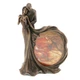 Esküvői pár fényképtartóval,  bronz hatású polyresin szobor, 21x31x11cm