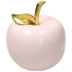 Kerámia alma, rózsaszín és arany, 9x10cm